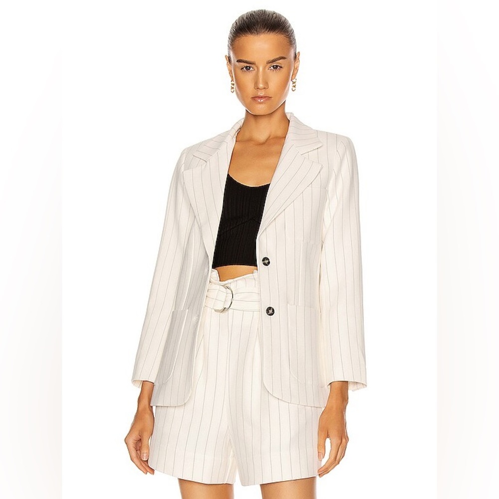 Ganni Suiting Blazer Ecru Stripe size US 12 / DE 42